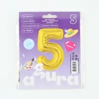 Воздушный шар фольгированный 40" &laquo;Цифра 5&raquo;