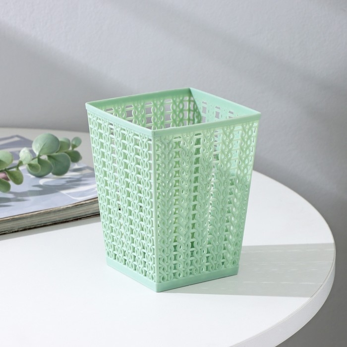 Корзинка для хранения «Плетение», пластик, 9×9×12 см, цвет МИКС Корзинка для хранения «Плетение», пластик, 9×9×12 см, цвет МИКС