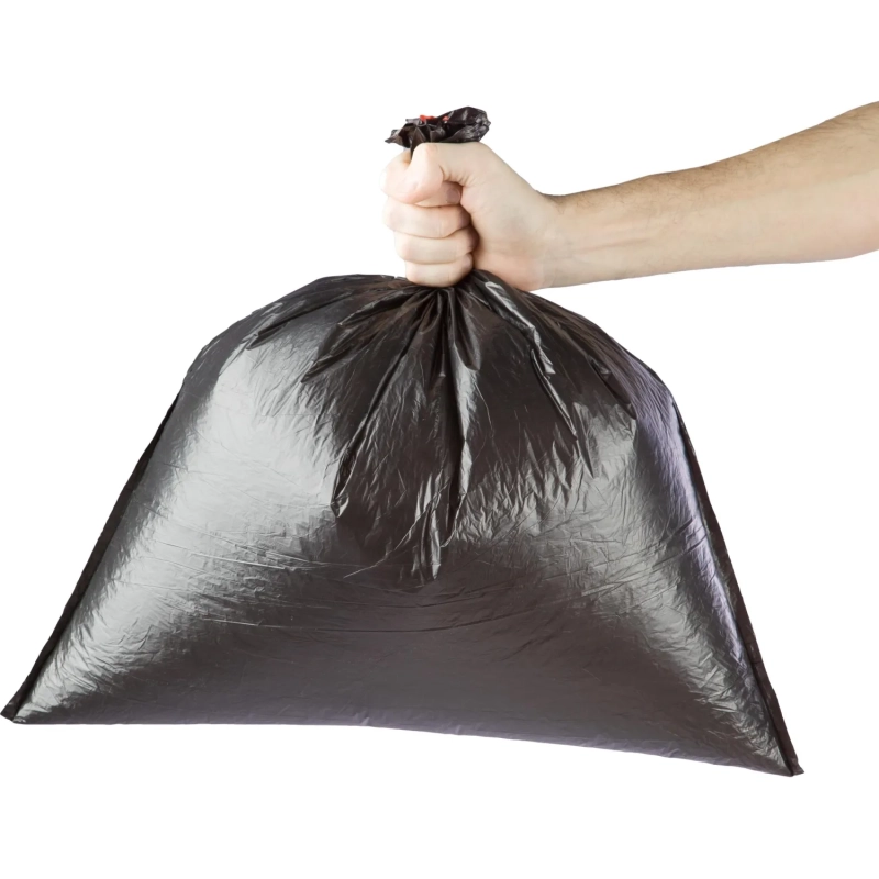 Мешки для мусора ПНД 35л 12мкм 20шт/рул черные 53x58см Luscan с завязками