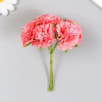 Цветы для декорирования "Астра коралловая" 1 букет=6 цветов 10 см