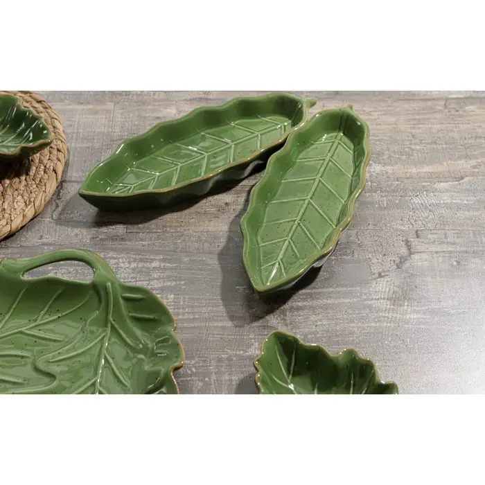 Блюдо сервировочное Доляна «Лист», 25×9×2,8 см, цвет зелёный Блюдо сервировочное Доляна «Лист», 25×9×2,8 см, цвет зелёный