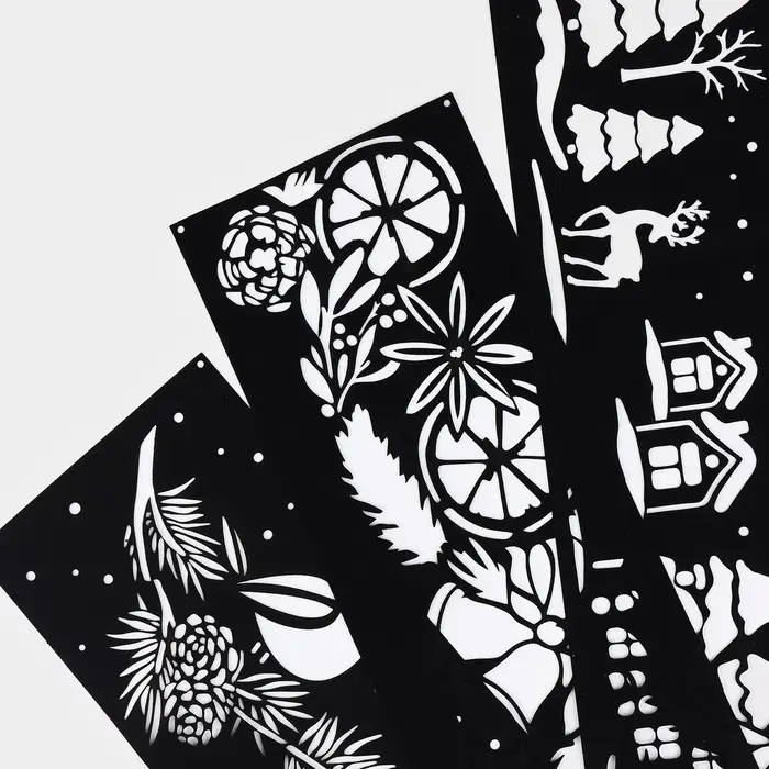 Набор трафаретов для выпечки «Стильный Новый год», 32×10 см Набор трафаретов для выпечки «Стильный Новый год», 32×10 см