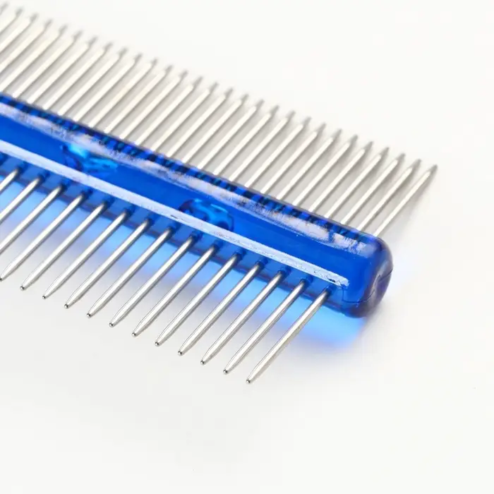 Расчёска для шерсти &laquo;Пузырьки&raquo;, 19.5&times;5.6 см, двухсторонняя, прозрачная, синяя