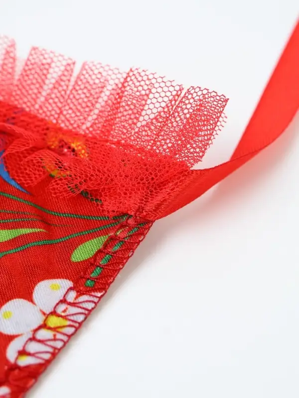 Карнавальный воротник "Народная краса" цвет красный