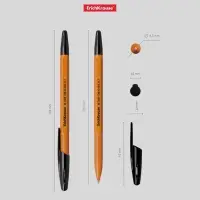 Ручка шариковая ErichKrause R=301 Orange Stick, узел 0.7 мм, чёрная