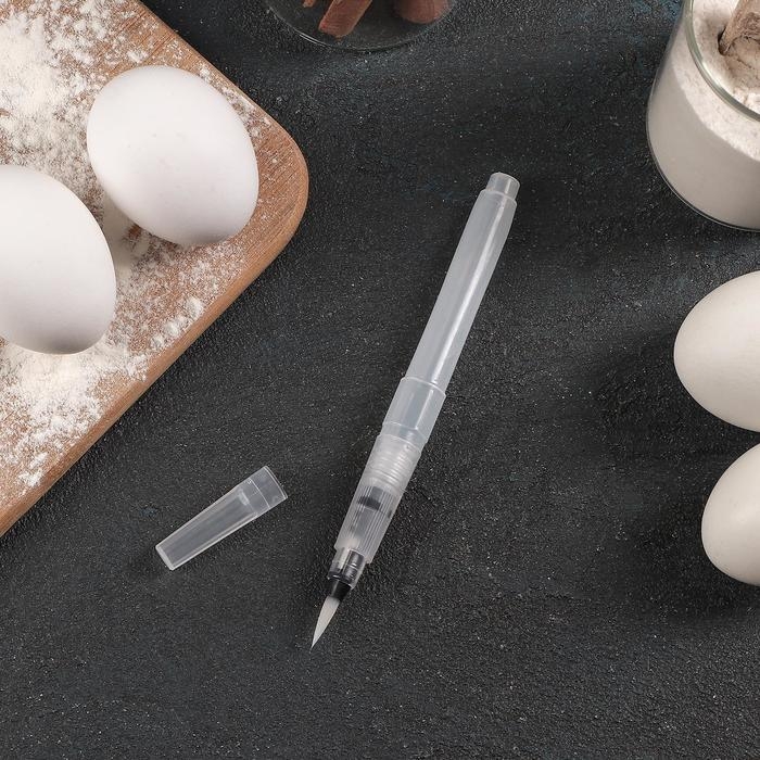 Кисть кондитерская для декорирования «Клякса», 15,5×1 см, цвет прозрачный Кисть кондитерская для декорирования «Клякса», 15,5×1 см, цвет прозрачный