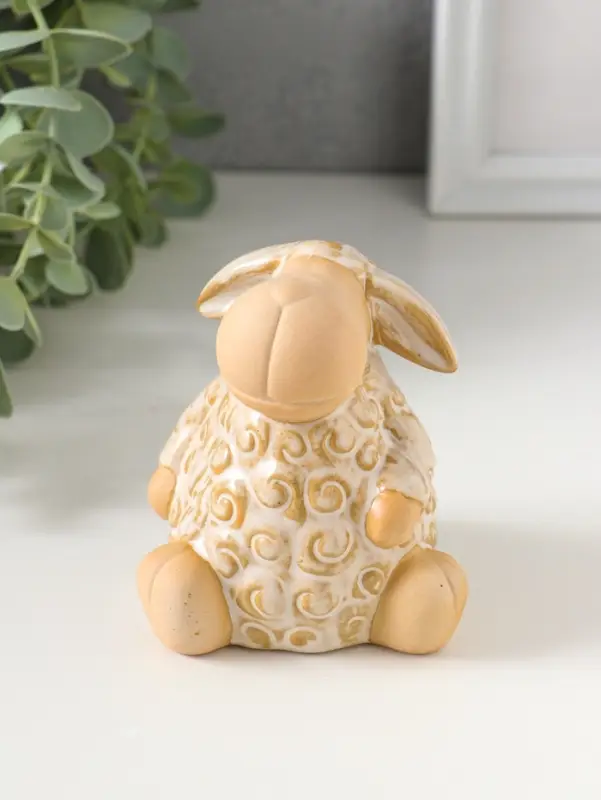 Сувенир керамика "Кудряш бараш" беж 7х7х8 см
