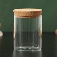 Банка стеклянная для сыпучих продуктов с пробковой крышкой «Классика», 450 мл, 8,5×11 см