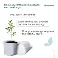 Контейнер с ручками, 22×20 см, 5.5 л, спанбонд, плотность 130 г/м², Greengo