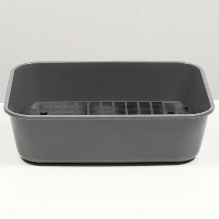 Туалет для кошек &laquo;Сима&raquo; FIX, 29&times;38&times;10.5 см, с сеткой, пластик, серый