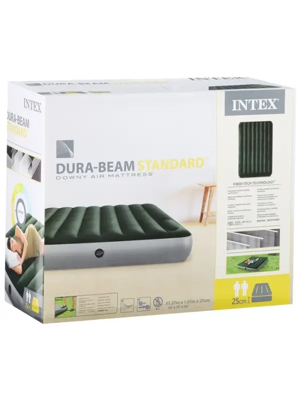 Матрас надувной DURA-BEAM FULL, 191&times;137&times;25 см, двуспальный, с встроенным ножным насосом, 64762 INTEX