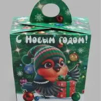 Коробка подарочная малая &laquo;Новогодние снегири&raquo;, 10&times;9.2&times;9.2 см, для сладких подарков