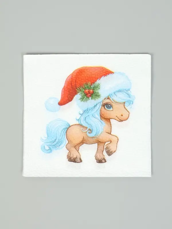 Салфетки бумажные однослойные «Символ года», 24х24, 40 шт Салфетки бумажные однослойные «Символ года», 24х24, 40 шт