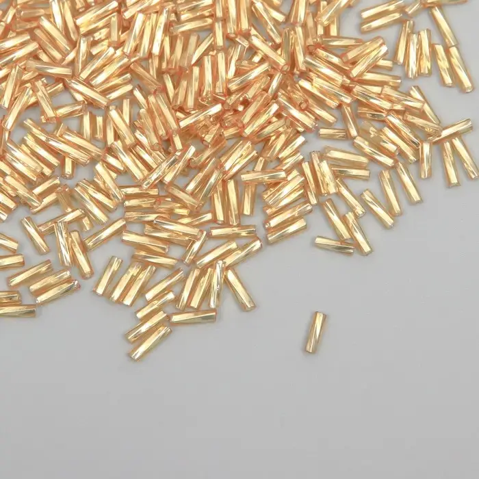 Бисер стекло 2х6 мм "Спиральные трубочки. Золотистый" 10 гр ≈300 шт Бисер стекло 2х6 мм "Спиральные трубочки. Золотистый" 10 гр ≈300 шт