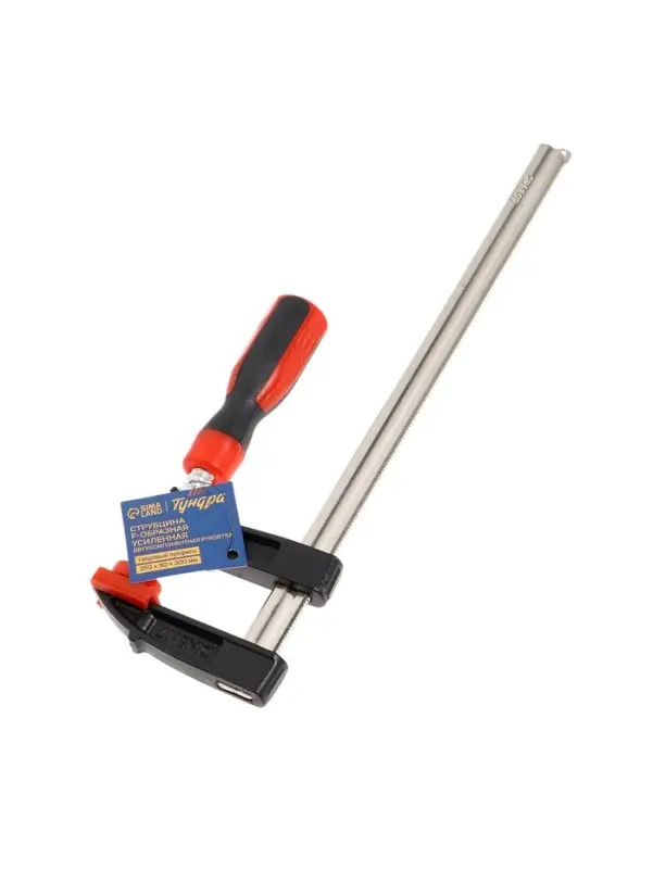 Струбцина F-образная усиленная ТУНДРА, тавровый профиль, 2К рукоятка, 250&times;50&times;300 мм