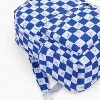 Рюкзак молодёжный на молнии, с карманами, в клетку, размер 30&times;13.5&times;41 см, синий