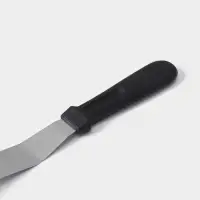 Кондитерская лопатка - палетка, изогнутая, 26.7 см, рабочая часть 14.5 см, для блинов, чёрная