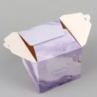 Коробка подарочная самосборная Present, 12&times;12&times;12 см, с лентой