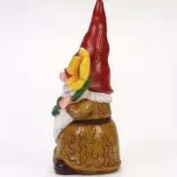 Садовая фигура из полистоуна &laquo;Гном с цветком&raquo;, 13&times;14&times;30 см, Greengo