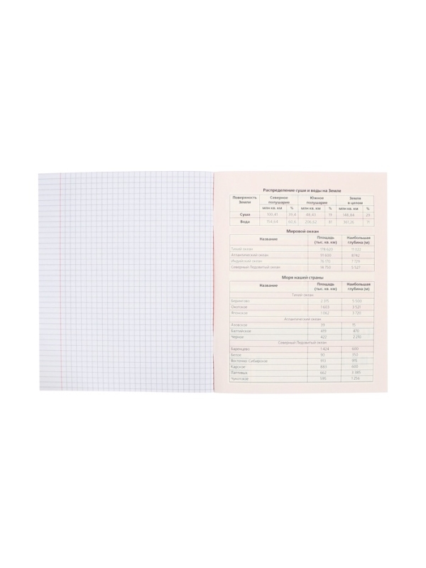 Тетрадь 48 листов в клетку &laquo;Мой любимый предмет&raquo; ГЕОГРАФИЯ, обложка мелованный картон, Soft-touch, с интерактивным справочником, блок офсет