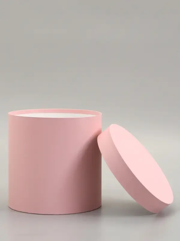 Коробка подарочная круглая, шляпная, нежно розовая, 23&times;23 см