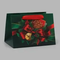 Пакет подарочный &laquo;С Новым годом&raquo;, бант, 20&times;14&times;13.2 см