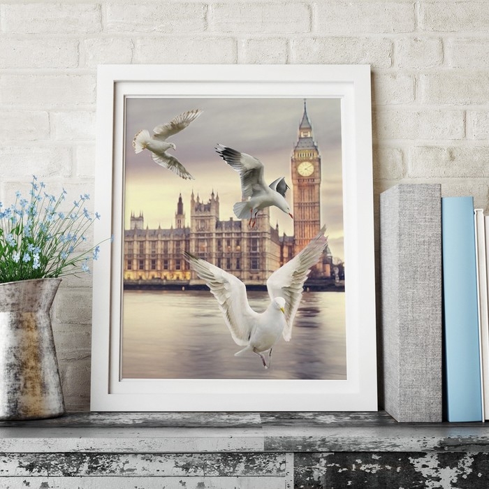 Алмазная мозаика с частичным заполнением «Чайки», 30 х 40 см, холст. Набор для творчества Алмазная мозаика с частичным заполнением «Чайки», 30 х 40 см, холст. Набор для творчества