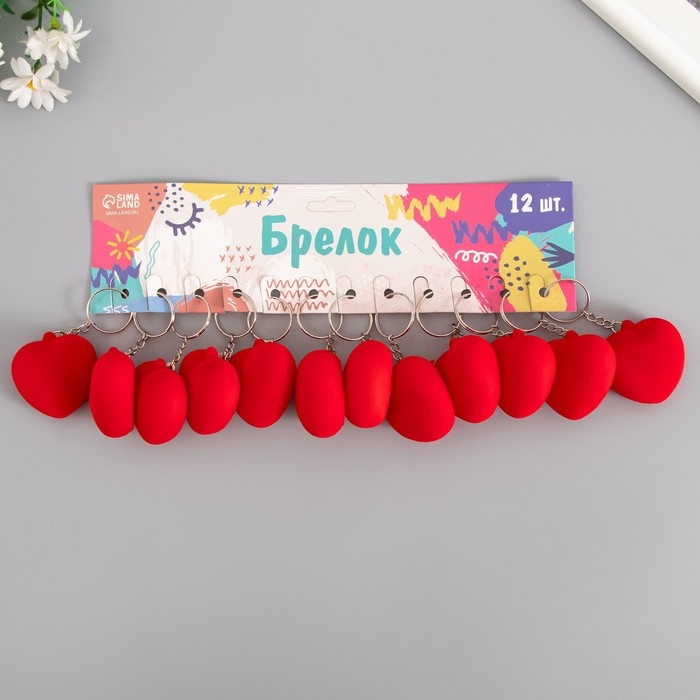 Брелок на кольце бархатный пищит  Брелок на кольце бархатный пищит "Сердце" 4,5х4,5х2,5 см