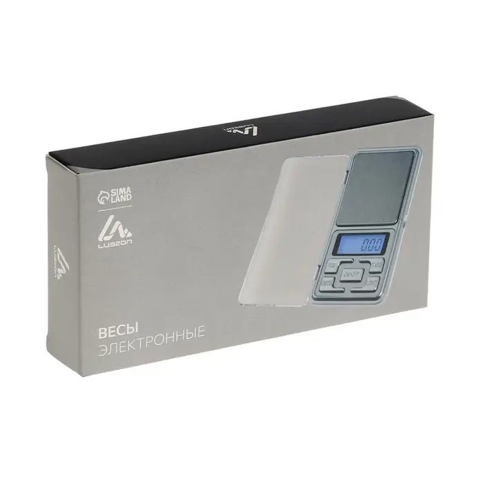 Весы электронные Luazon LVU-02, до 200 г, портативные, серые