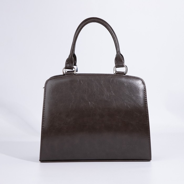 Сумка-тоут El Masta на молнии, наружный карман, длинный ремень, цвет тёмно-коричневый Сумка-тоут El Masta на молнии, наружный карман, длинный ремень, цвет тёмно-коричневый