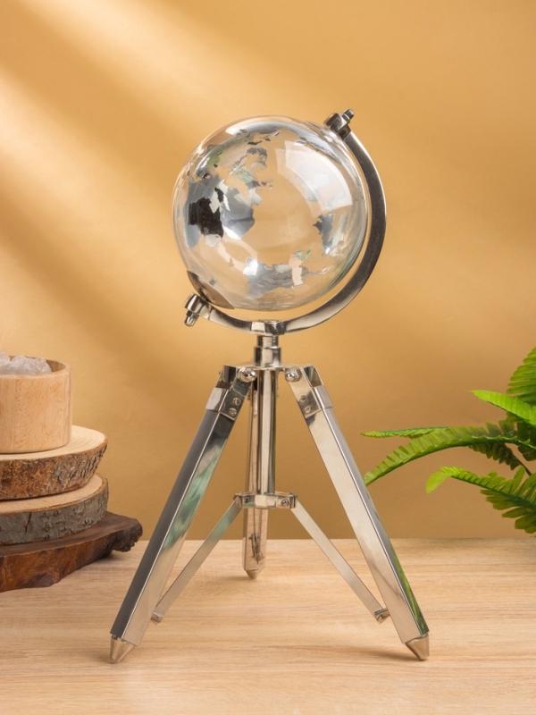 Глобус сувенирный «Силвер», 19.5×21×34 см, стекло, сталь Глобус сувенирный «Силвер», 19.5×21×34 см, стекло, сталь