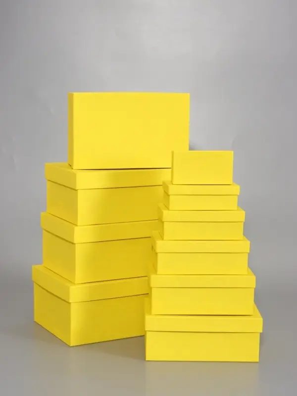 Набор подарочныйх коробок 10 в 1, прямоугольная, желтая, 30 х19 х 12 - 12 х 6,5 х 4 см