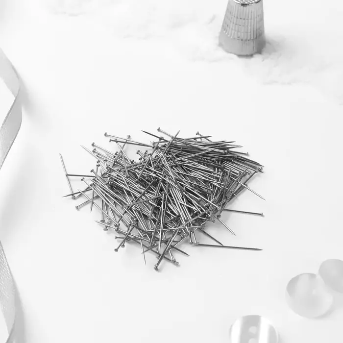 Булавки портновские «Гвоздики», 24 мм, 200 шт., цвет серебряный