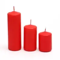 Свеча столбик 5&times;7.5, 10, 15 см, набор 3 шт., красный