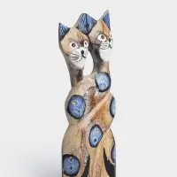 Сувенир интерьерный &laquo;Сиамские кошечки&raquo;, 12&times;3&times;30 см, дерево, цв. синий