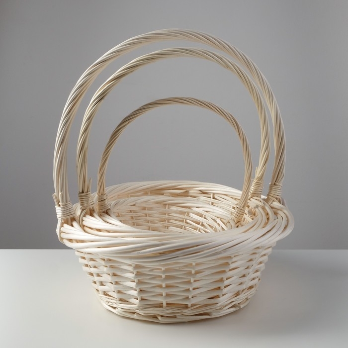 Набор корзин, 3 шт, 36х14/39 см, 30х12/34 см, 23х8/25 см, ива отбеленная Набор корзин, 3 шт, 36х14/39 см, 30х12/34 см, 23х8/25 см, ива отбеленная