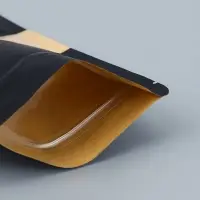 Пакет Zip-lock Крафт с прямоугольным окном, черный,12&times;20&times;4 см