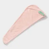 Чалма для сушки волос Доляна &laquo;Ушки&raquo;, микрофибра, с пуговкой, розовая