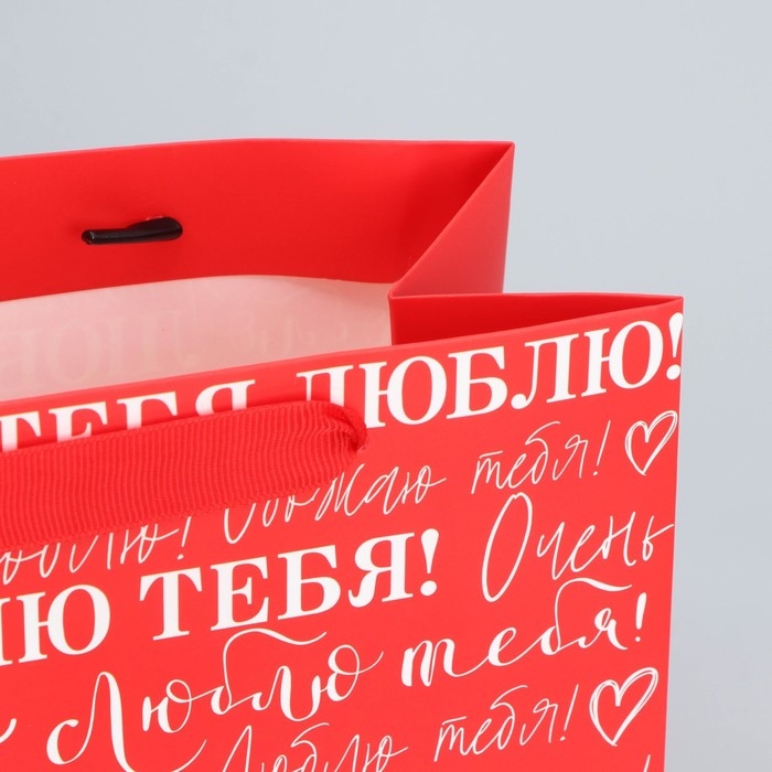 Пакет подарочный ламинированный горизонтальный, упаковка, &laquo;Люблю&raquo;, MS 23 х 18 х 10 см