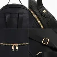 Рюкзак женский на молнии, с карманами, размер 27&times;10&times;34 см, чёрный