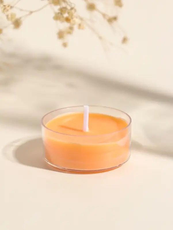 Чайная свеча ароматическая "Круглая" оранж, аромат апельсин 3,8х3,8х1,8 см
