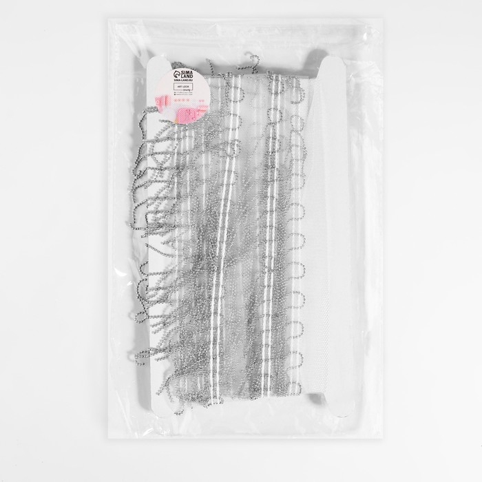 Тесьма декоративная «Бахрома», металлизированная, 5 см, 4,5 ± 0,5 м, цвет белый Тесьма декоративная «Бахрома», металлизированная, 5 см, 4,5 ± 0,5 м, цвет белый