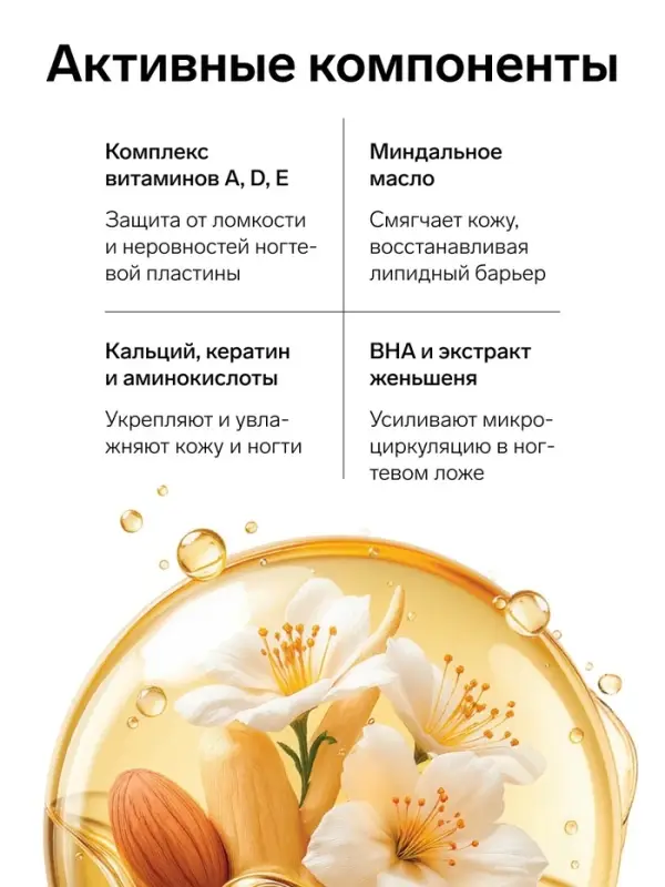 Масло для кутикулы в карандаше с миндальным маслом и экстрактом женьшеня, URAL LAB