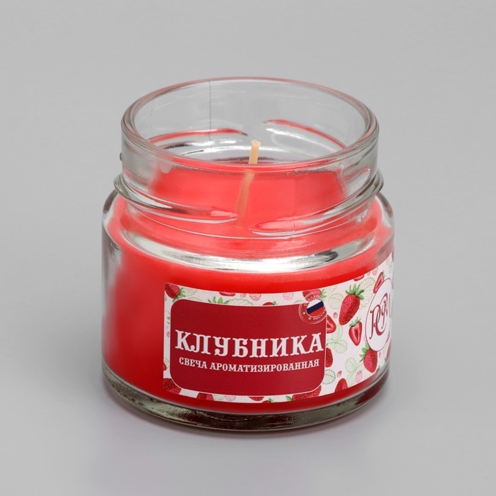 Свеча в банке ароматизированная Свеча в банке ароматизированная "Клубника" 50гр, время горения 13ч