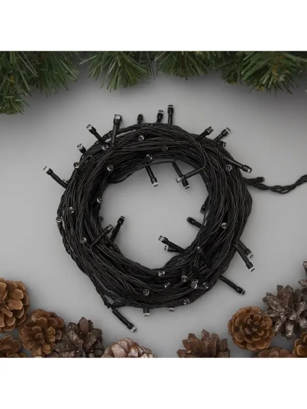 Гирлянда &laquo;Нить&raquo; 20 м, IP20, тёмная нить, 200 LED, свечение белое, 8 режимов, 220 В