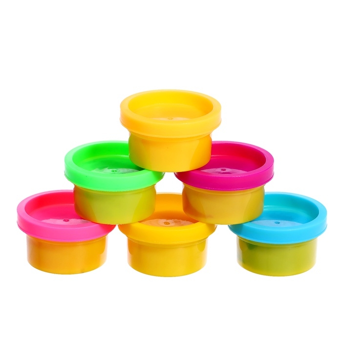 Набор для игры с мягким пластилином «Диномир», 6 баночек с массой для лепки, 5 форм Набор для игры с мягким пластилином «Диномир», 6 баночек с массой для лепки, 5 форм