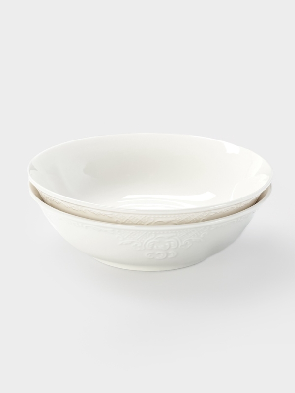 Тарелки глубокие WY Venecia, 580 мл, 17×5 см, набор 2 шт., фарфор, белые Тарелки глубокие WY Venecia, 580 мл, 17×5 см, набор 2 шт., фарфор, белые