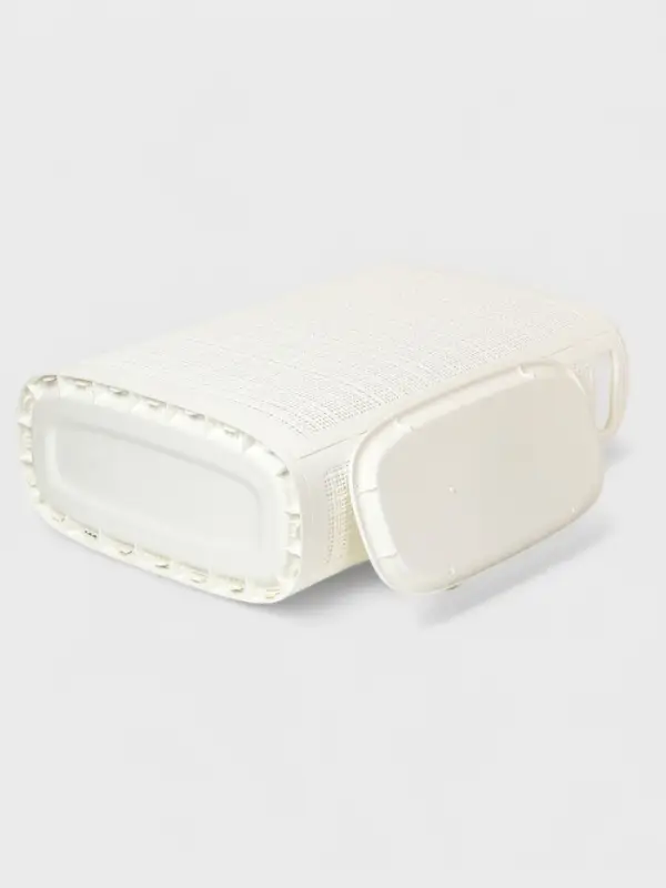 Плетёная корзина для белья с крышкой Плетёная корзина для белья с крышкой "Лён" 45л 43×20×60см, цвет белый