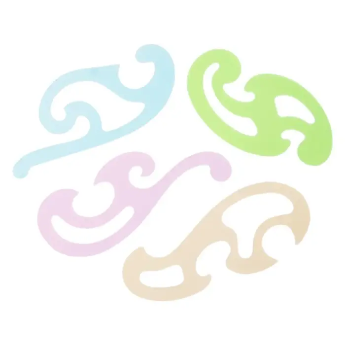 Набор лекал Calligrata, 4 штуки, прозрачные, цветные, МИКС