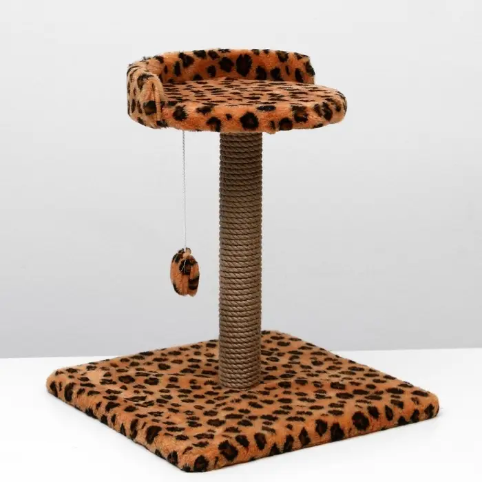 Когтеточка малая &laquo;Арена&raquo; с игрушкой, 40&times;40&times;55 см, джут, леопард